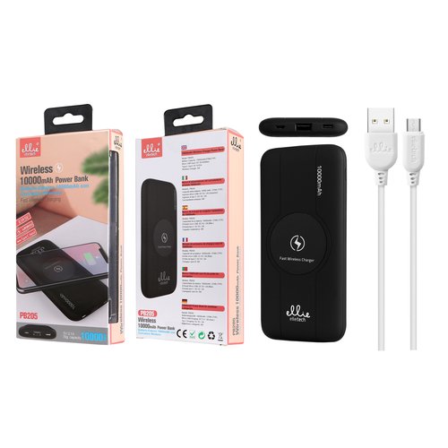 Ellietech PB205 Power Bank 10000mAh Carga Inalambrico
