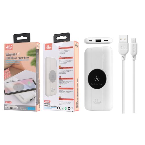 Ellietech PB205 Power Bank 10000mAh Carga Inalambrico
