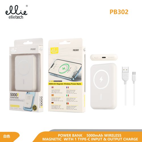 Ellietech PB302 Bateria Externa Portatil Wireless Magnetico 5000mAh