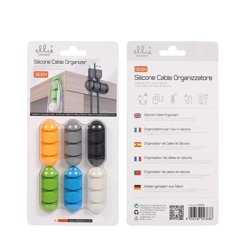 Ellietech SE104 Organizador de Cable para 3 Cables