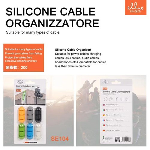 Ellietech SE104 Organizador de Cable para 3 Cables