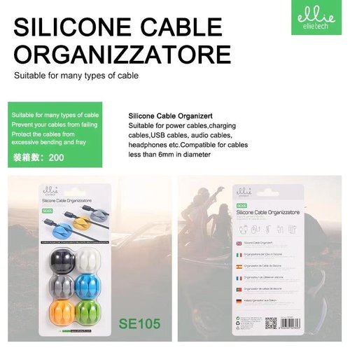 Ellietech SE105 Organizador de Cable para 3 Cables