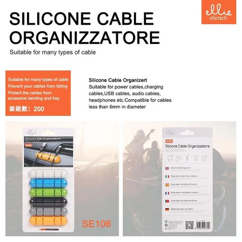 Ellietech SE106 Organizador de Cable para 4 Cables