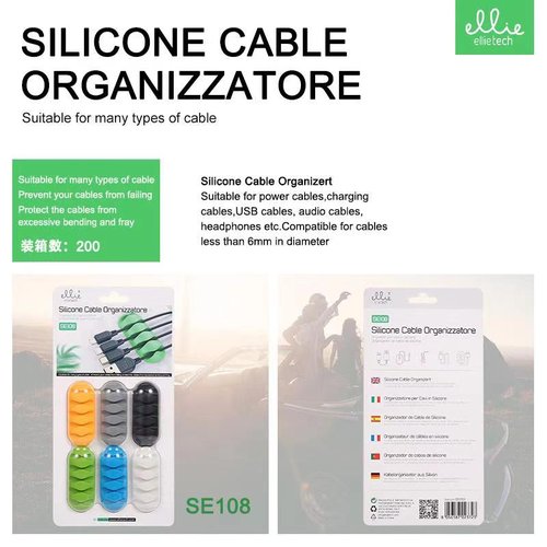 Ellietech SE108 Organizador de Cable para 5 Cables