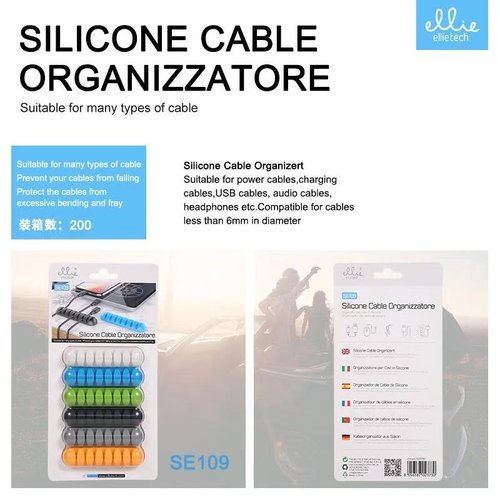 Ellietech SE109 Organizador de Cable para 7 Cables