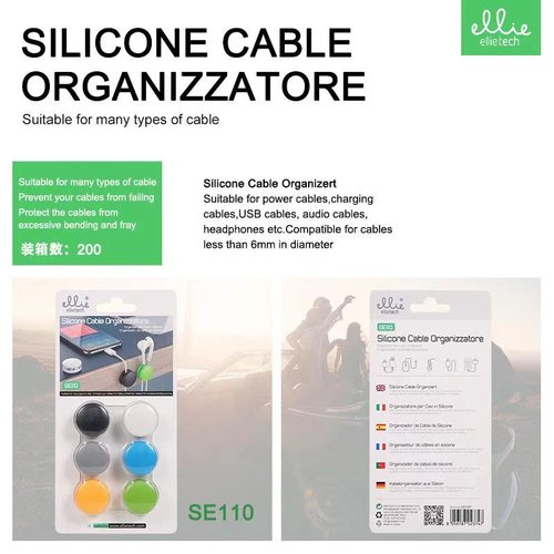 Ellietech SE110 Origanizador de Cable para 2 Cables