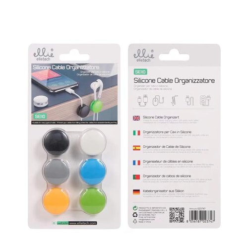 Ellietech SE110 Origanizador de Cable para 2 Cables