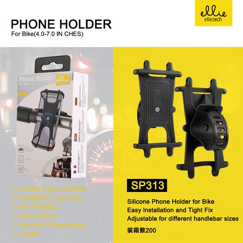 Ellietech SP313 Soporte de Silicona para Móvil para Bicicleta