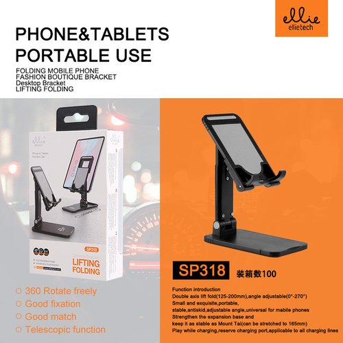Ellietech SP318 Soporte de Escritorio Plegable para Móvil