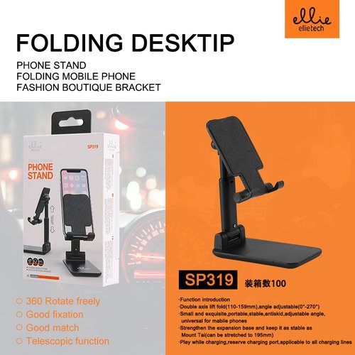 Ellietech SP319 Soporte de Escritorio Plegable para Móvil