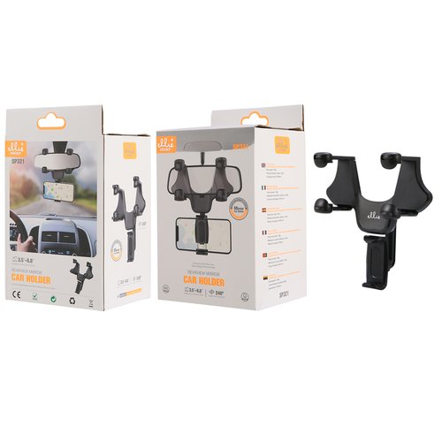 Ellietech SP321 Soporte Universal para Retrovisor de Coche para Teléfono Móvil 3.5" - 6.8"