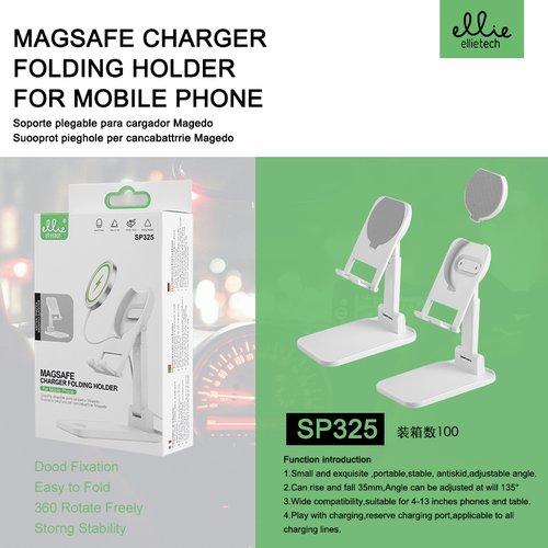 Ellietech SP325 Soporte de Movil Plegable para Cargador Magedo