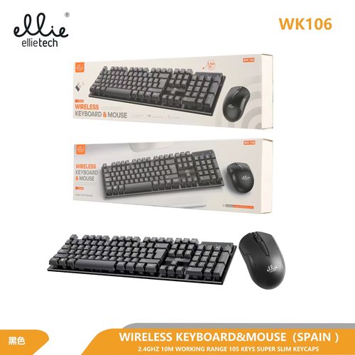 Ellietech WK106 Teclado Inalámbrico con Ratón