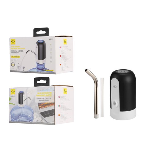 Ellietech WR101 Dispensador de Bomba de Agua con Carga USB para Agua Embotellada 1.5L-18.9L