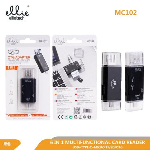 Ellietech MC102 Lector de tarjetas 6 en 1 OTG