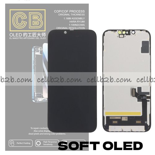 Pantalla « CB SOFT OLED » iPhone 14 Control IC Reemplazable LCD+TACTIL Completo