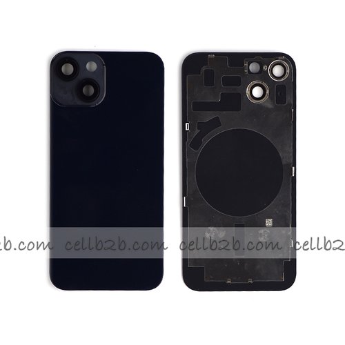 Tapa Trasera Cristal para Iphone 14 con Marco Lateral + Marco de cámara Negra