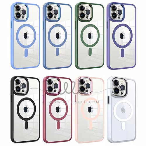 Funda MagSafe Transparente con Marco Silicona JINDUN para iPhone 17 Pro