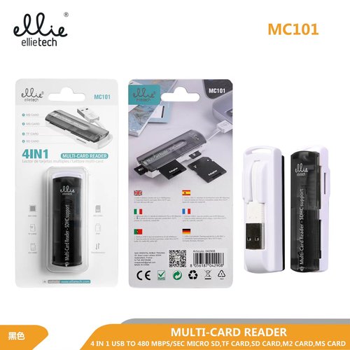 Ellietech MC101 Lector de tarjetas 4 en 1 M2 / MS / TF / SD