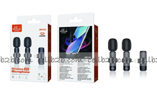 Ellietech MR102 Micrófono de Solapa Inalámbrico Pack 2 con Lightning