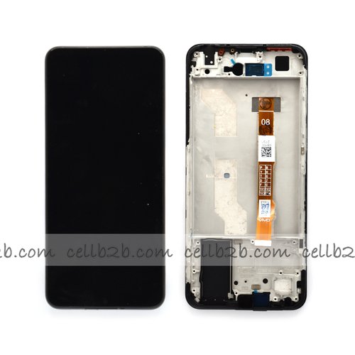 Original Pantalla VIVO Y33S (50M) Negra con Marco Completa LCD+Táctil (orificio de la cámara grande)