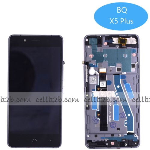 Original Pantalla BQ X5 Plus Negra con Marco Completa LCD+Táctil