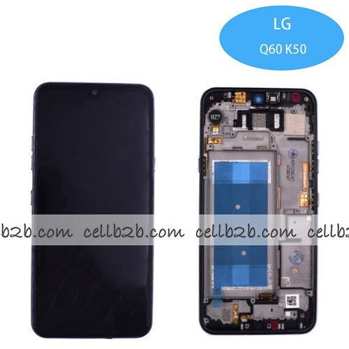 Original Pantalla LG Q60/ K50 Negra CON MARCO con 2 tarjetas de SIM Completa LCD+Táctil