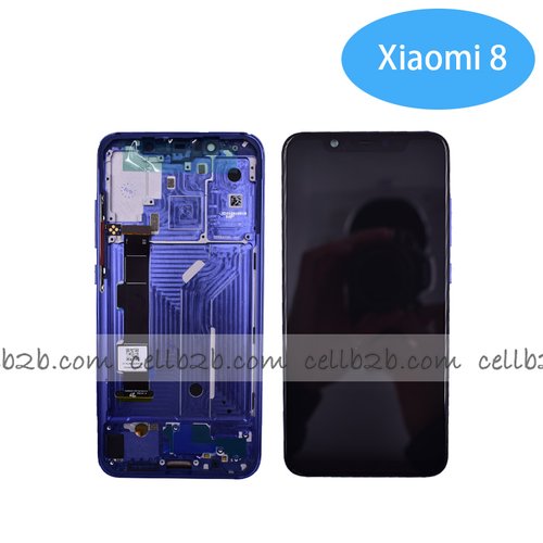 Original Pantalla Xiaomi Mi 8 con marco Azul Completa LCD+Táctil
