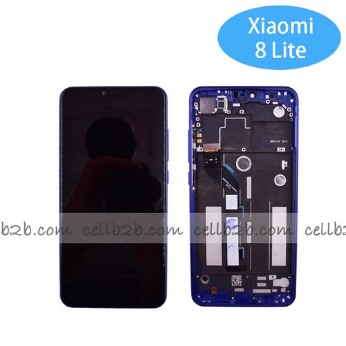 Original Pantalla Xiaomi Mi 8 Lite Azul con marco Completa LCD+Táctil