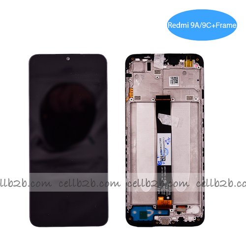 Original Pantalla Xiaomi Redmi 9A / Redmi 9C / Redmi 10A Negra con Marco Completa LCD+Táctil
