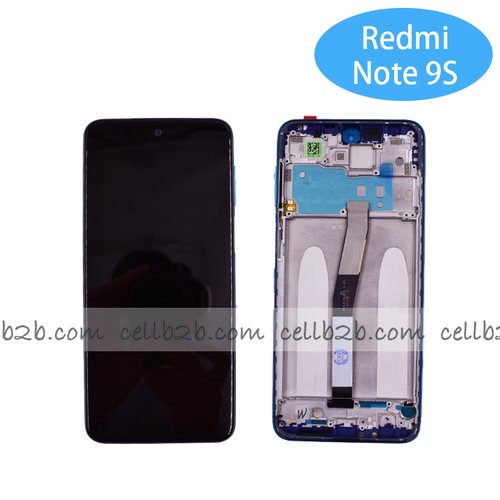 Original Pantalla Xiaomi Redmi Note 9S/ Note 9 Pro Azul con Marco Completa LCD+Táctil