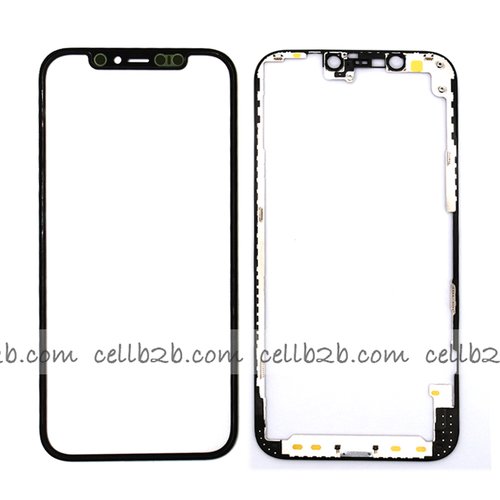 Pantalla Cristal + Marco Lateral con Pegamento para iPhone 12 / 12 Pro Negro Original