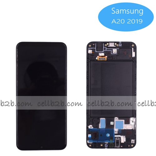 *Pantalla Samsung Galaxy A20 A205F / M10S M107 con Marco Negra Completa Original Service Pack