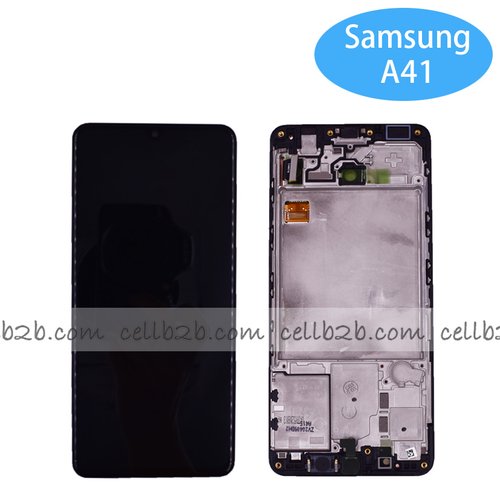 *Pantalla Samsung Galaxy A41 A415 Negra con Marco Completa Original Service Pack (Asmbld)