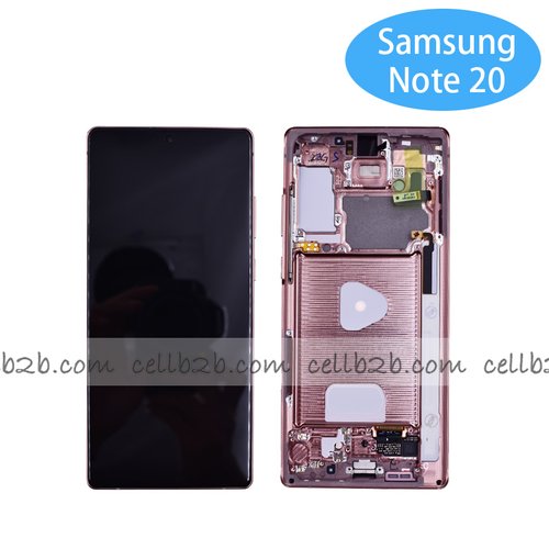 *Pantalla Samsung Galaxy Note 20 N980F / N981F Bronce con Marco Completa Original SERVICE PACK