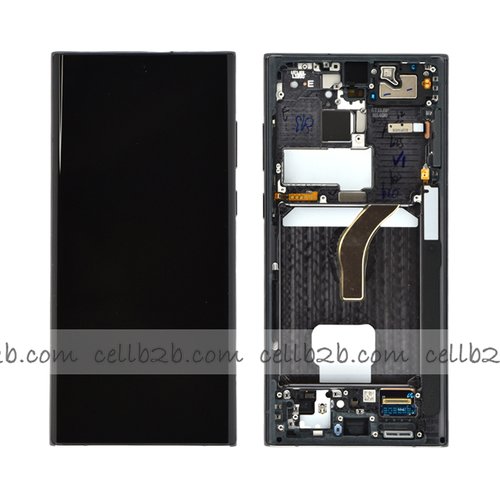 *Pantalla Samsung Galaxy S22 Ultra S908 Negra CON MARCO Original LCD+Táctil SERVICE PACK (RNW)