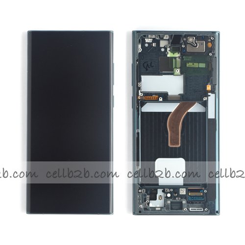 *Pantalla Samsung Galaxy S22 Ultra S908 Verde CON MARCO Original LCD+Táctil SERVICE PACK (RNW)
