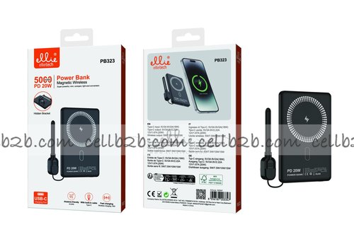 Ellietech PB323 PowerBank Magnético Inalámbrico  5000mAh PD 20W