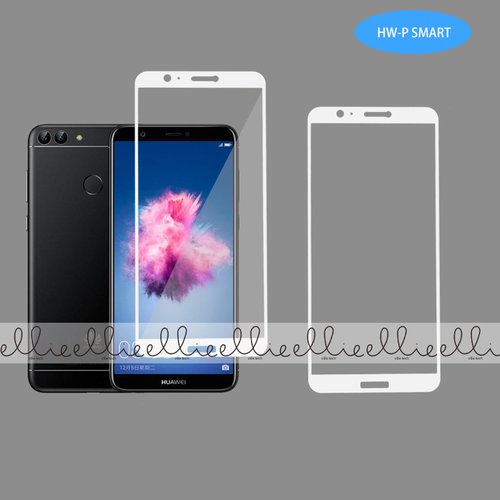 ED102 Protector Cristal para Huawei P Smart Full Glue Completo Blanco