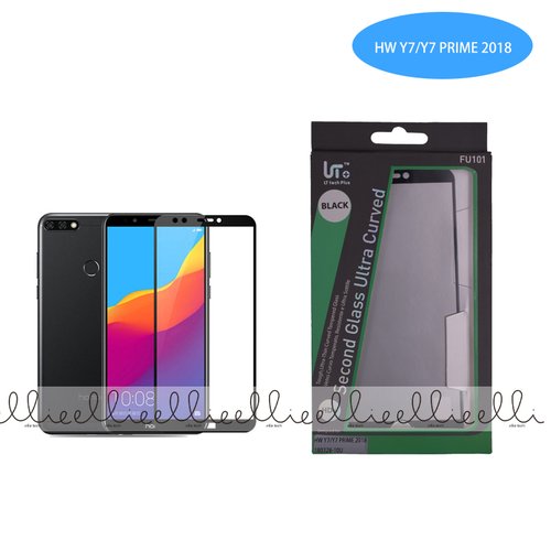 ED102 Protector Cristal para Huawei Y7 2018/Y7 Prime 2018/Honor 7C Full Glue Completo Negro
