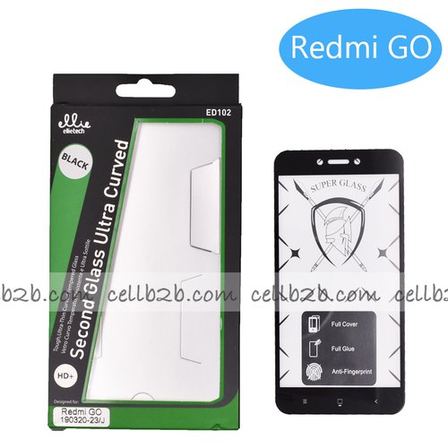 ED102 Protector Cristal para Xiaomi Redmi Go Completo Full Glue Negro