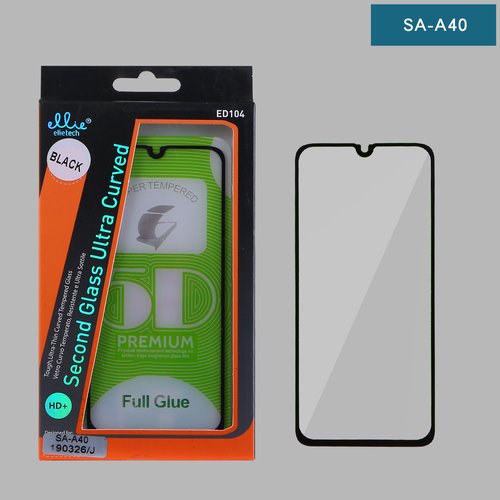 ED104 Protector Full Glue 5D para Samsung A40 Negro