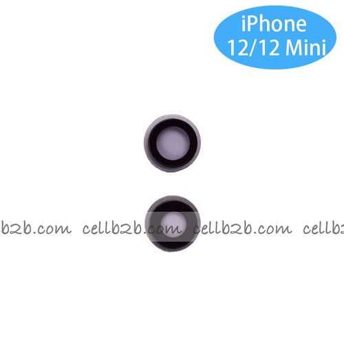 Set 2 Piezas Cristal Cámara + Marco para iPhone 12 / 12 Mini Blanco