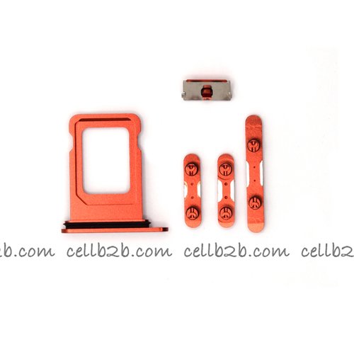 Set 4 Piezas Porta-SIM + Teclado de Volumen, Encendido y Botón Vibración para iPhone 13 Rojo