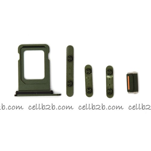 Set 4 Piezas Porta-SIM + Teclado de Volumen, Encendido y Botón Vibración para iPhone 13 Verde