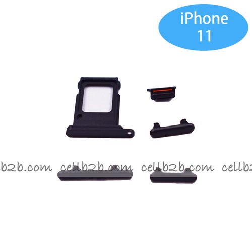 Set de Botones Lateral + Bandeja de SIM para iPhone 11 Negro