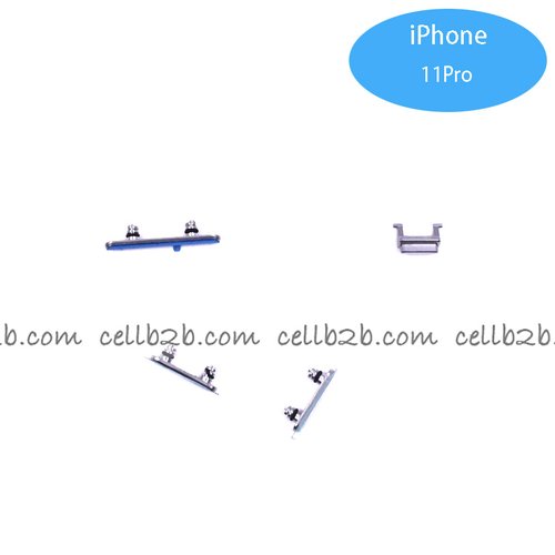 Set de Botones Lateral para iPhone 11 Pro Max Blanco