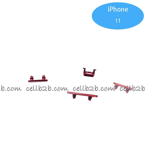 Set de Botones Lateral para iPhone 11 Rojo