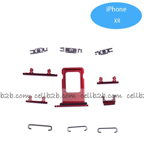 Set de Botones Lateral + Bandeja de SIM para iPhone XR Rojo