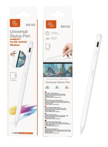 SN102 Lápiz Digital Universal Magnético para iOS / Android / Windows con Carga Tipo-C ellietech